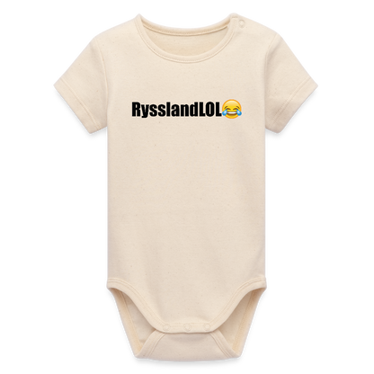 RysslandLOL (ekologisk kortärmad babybody-edition) - vitgrå