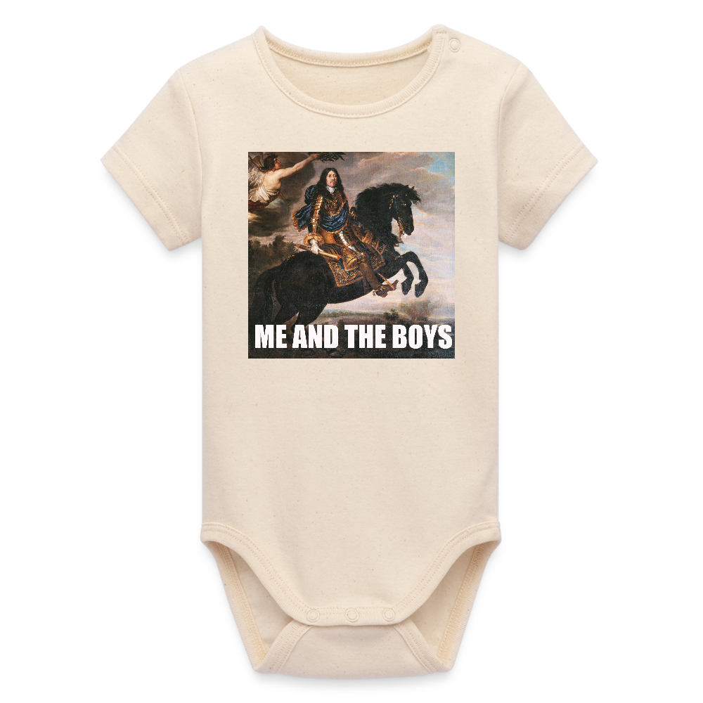 Karl X & boysen (Ekologisk kortärmad babybody-edition) - vitgrå