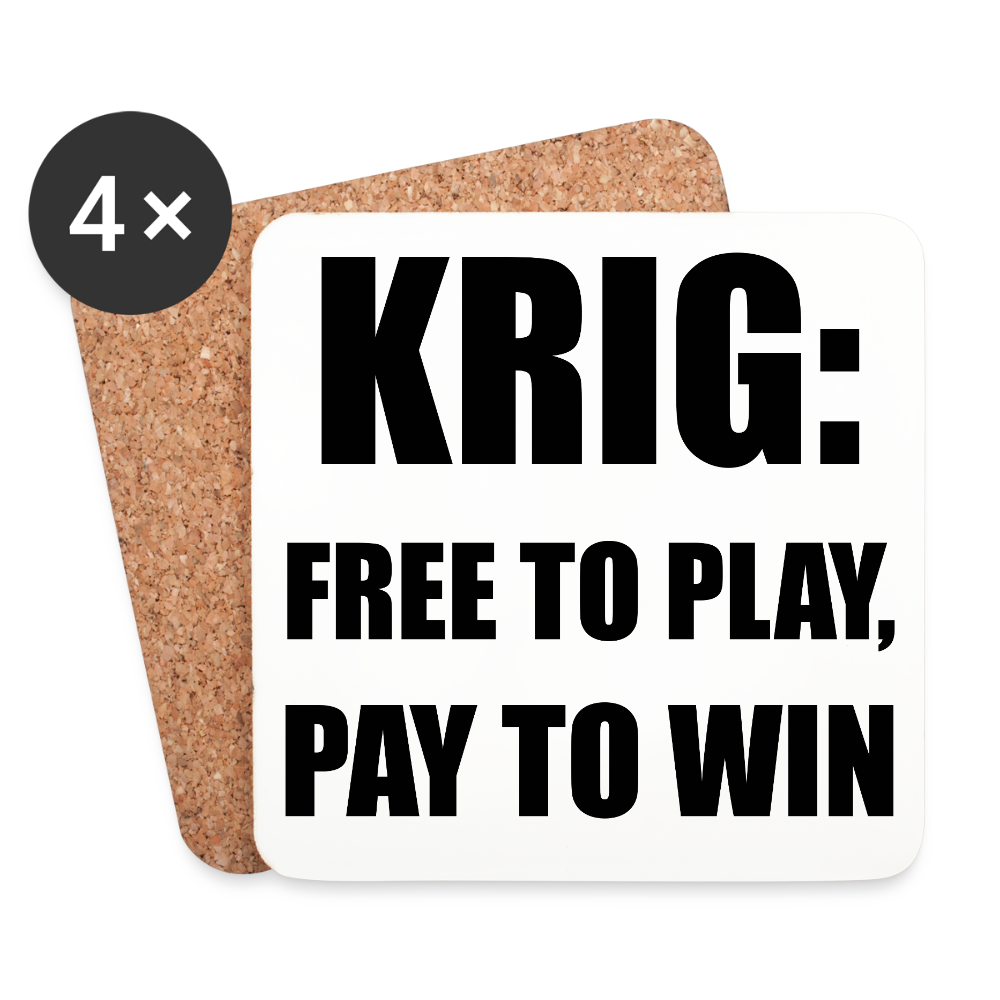 Krig: Free to play, pay to win (Underlägg, 4-pack) - vit