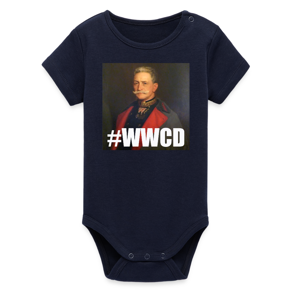 #WWCD (ekologisk kortärmad babybody-edition) - marinblått
