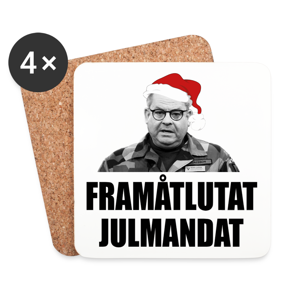 Framåtlutat julmandat (Underlägg, 4-pack) - vit