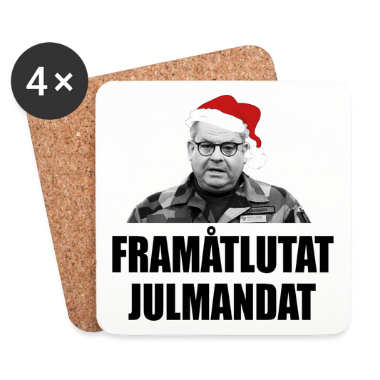 Framåtlutat julmandat (Underlägg, 4-pack) - vit
