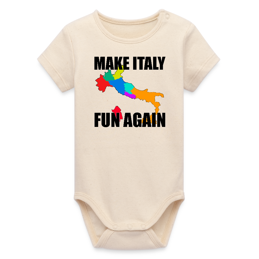 Make Italy Fun Again (Ekologisk kortärmad babybody-edition) - vitgrå
