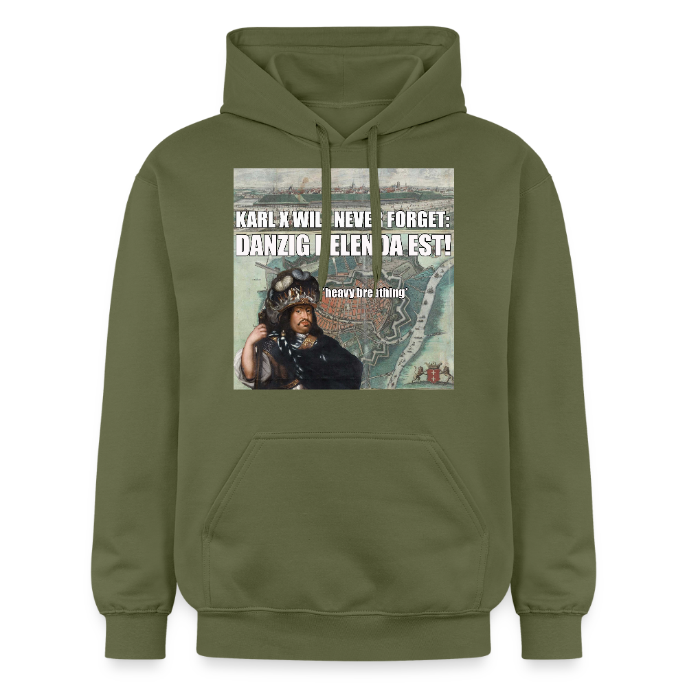 Danzig Delenda Est luvtröja unisex Softstyle® Midweight - Militärgrön