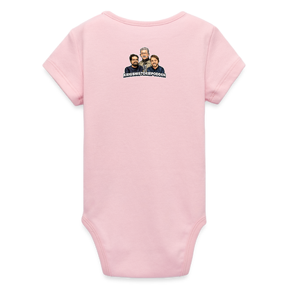 Medeltung Bandmatad Kulspruta (ekologisk kortärmad babybody-edition) - ljusrosa