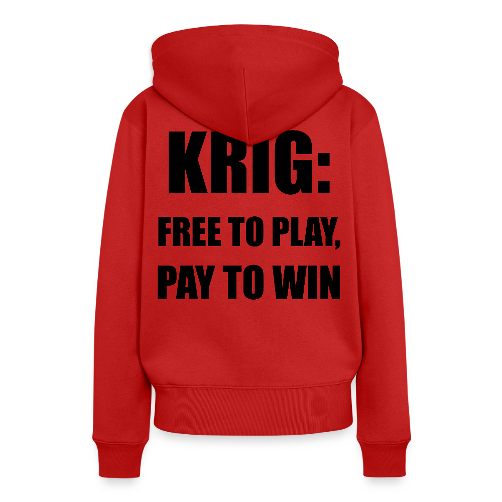 Krig: free to play, pay to win (premiumluvtröja herr-edition) - röd