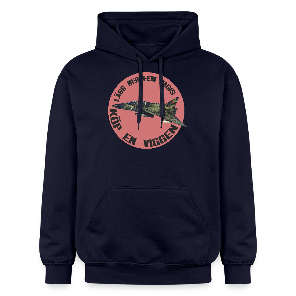 Lägg ner fem dagis - köp en Viggen (luvtröja unisex-edition) - marinblå