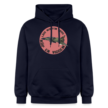 Lägg ner fem dagis - köp en Viggen (luvtröja unisex-edition) - marinblå