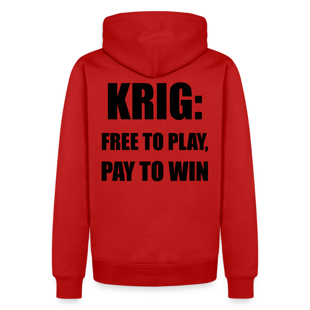Krig: free to play, pay to win (premiumluvtröja herr-edition) - röd