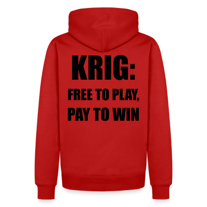 Krig: free to play, pay to win (premiumluvtröja herr-edition) - röd