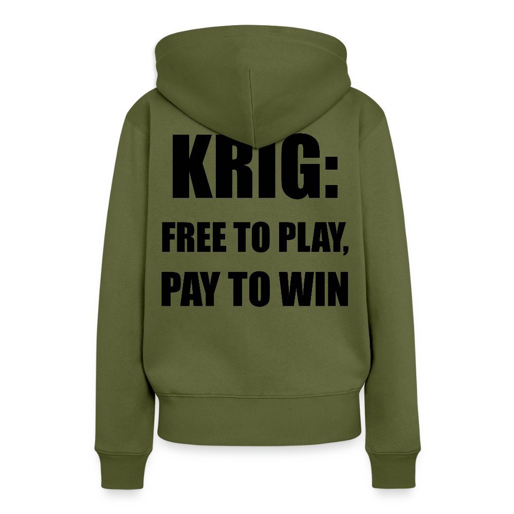Krig: free to play, pay to win (premiumluvtröja herr-edition) - kaki