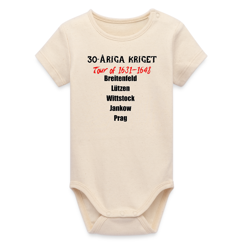 30-åriga kriget on tour (ekologisk kortärmad babybody-edition) - vitgrå