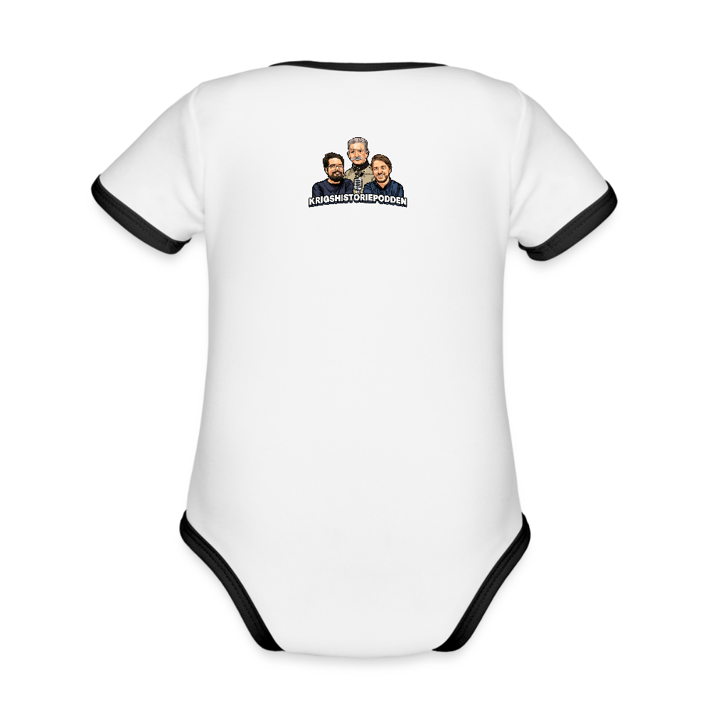 Krig: free to play, pay to win (Ekologisk kortärmad babybody-edition) - vit/svart