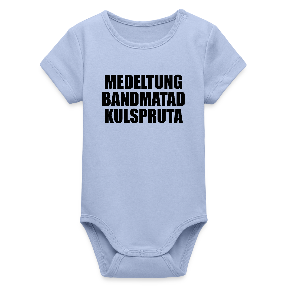 Medeltung Bandmatad Kulspruta (ekologisk kortärmad babybody-edition) - himmel