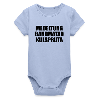 Medeltung Bandmatad Kulspruta (ekologisk kortärmad babybody-edition) - himmel