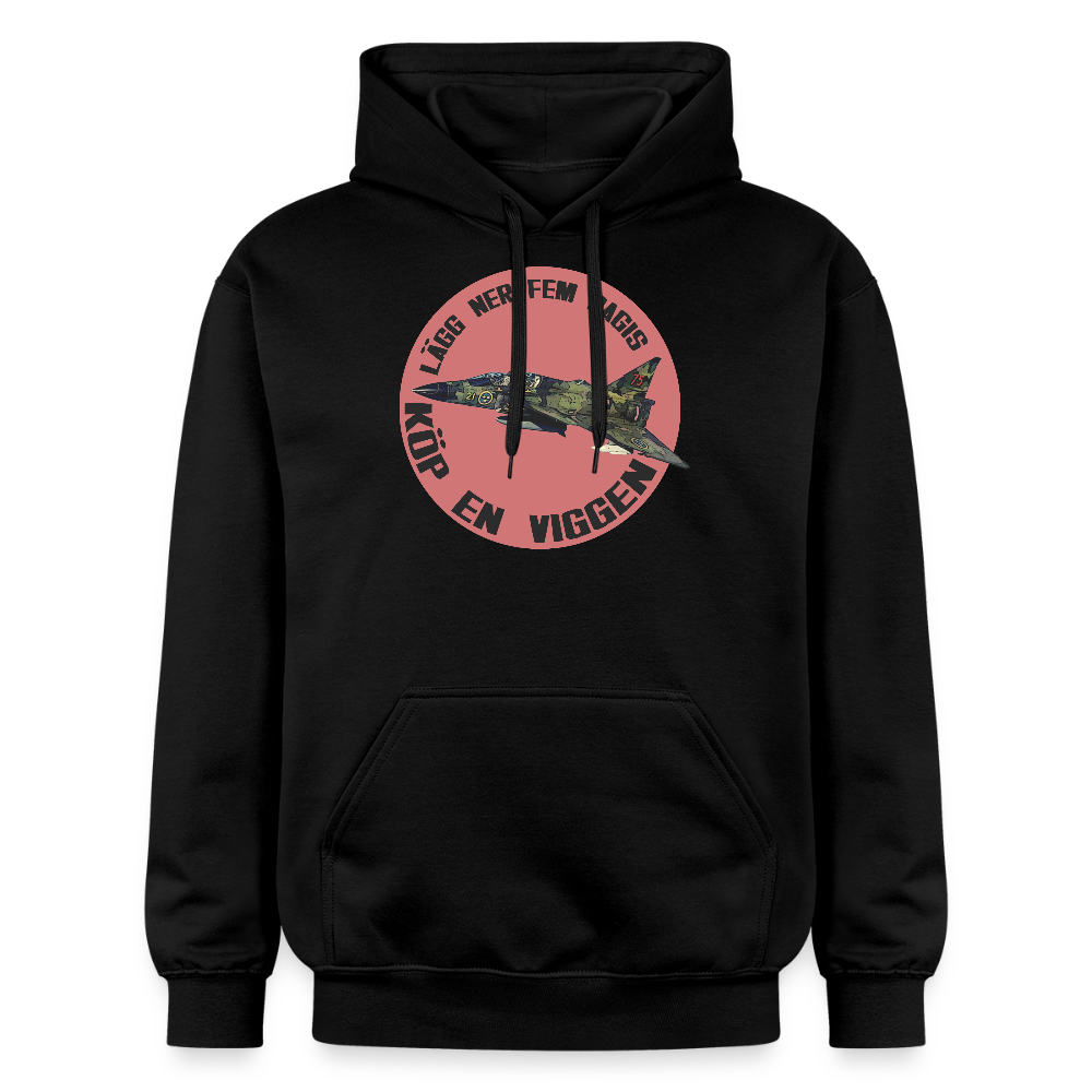 Lägg ner fem dagis - köp en Viggen (luvtröja unisex-edition) - svart