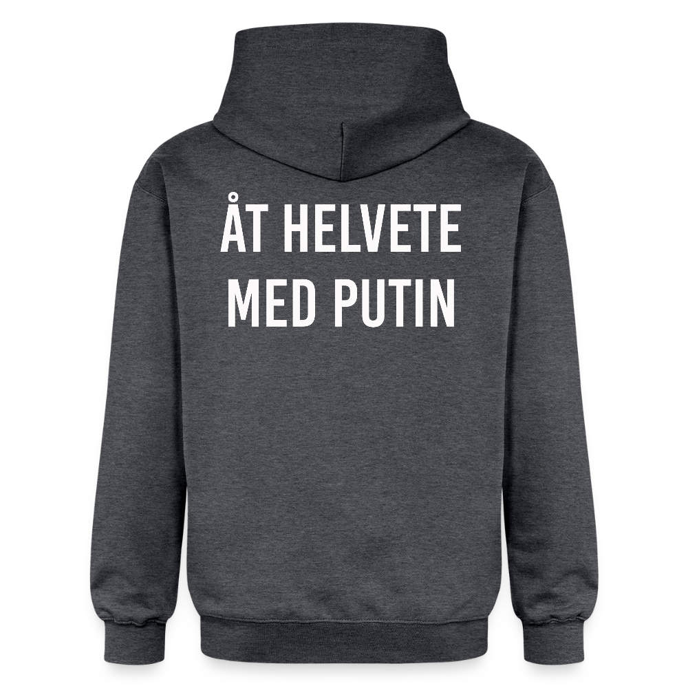 Åt helvete med Putin  (unisex hoodie-edition) - mörkgråmelerad