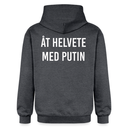 Åt helvete med Putin  (unisex hoodie-edition) - mörkgråmelerad
