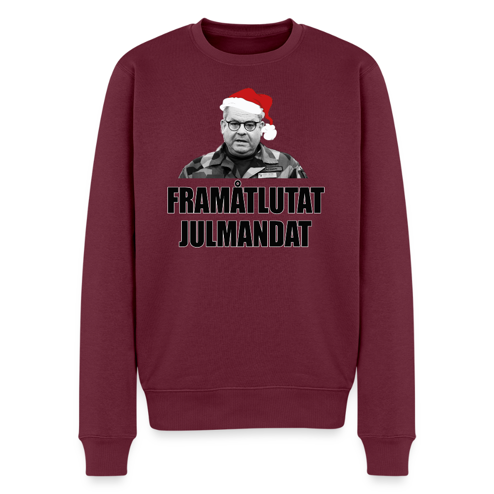 Framåtlutat Julmandat (ekologisk sweatshirt herr-edition) - vinröd 
