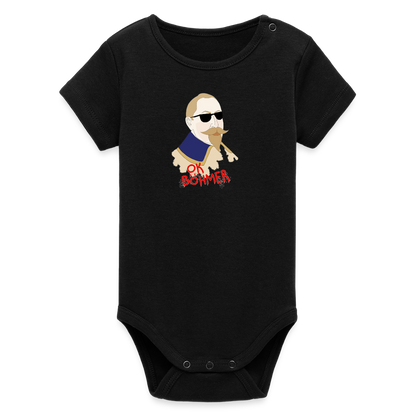 OK Böhmer (Ekologisk kontrastfärgad kortärmad babybody-edition) - svart