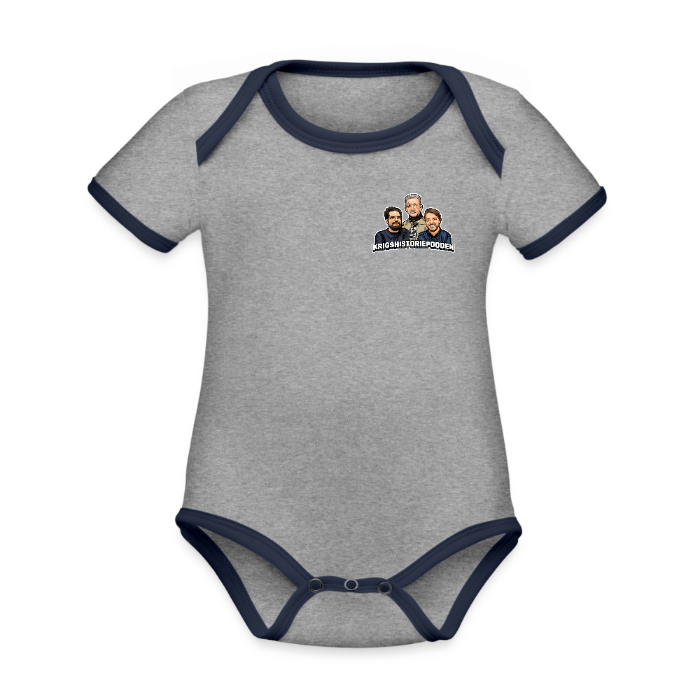 Automatkanon, vår kulturkanon (ekologisk kortärmad babybody-edition) - gråmelerad/marinblå