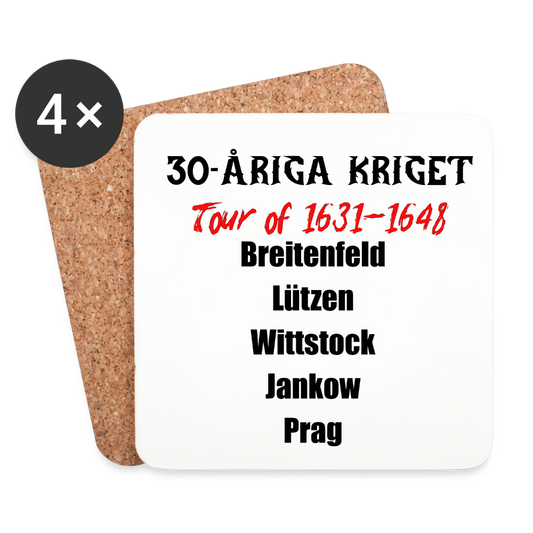 30-åriga kriget on tour (Underlägg, 4-pack) - vit