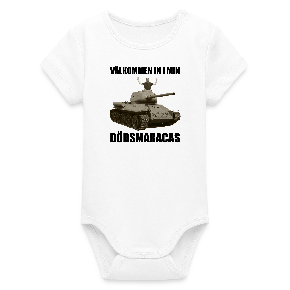 Välkommen in i min dödsmaracas! (ekologisk kortärmad babybody-edition) - vit