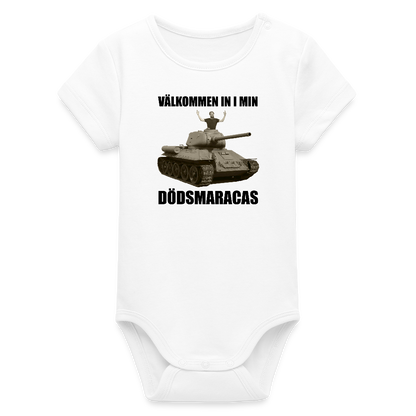 Välkommen in i min dödsmaracas! (ekologisk kortärmad babybody-edition) - vit
