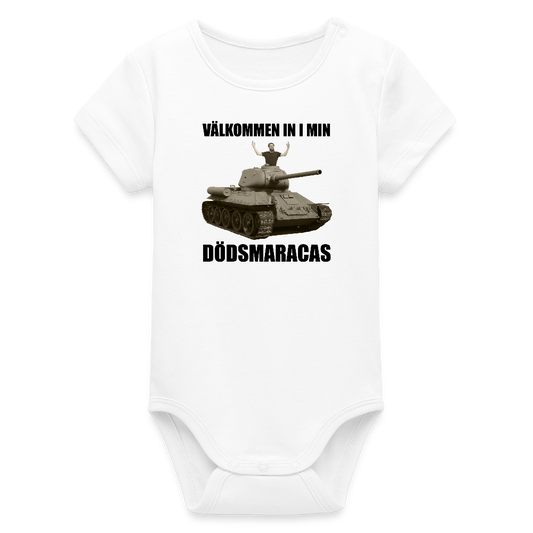 Välkommen in i min dödsmaracas! (ekologisk kortärmad babybody-edition) - vit