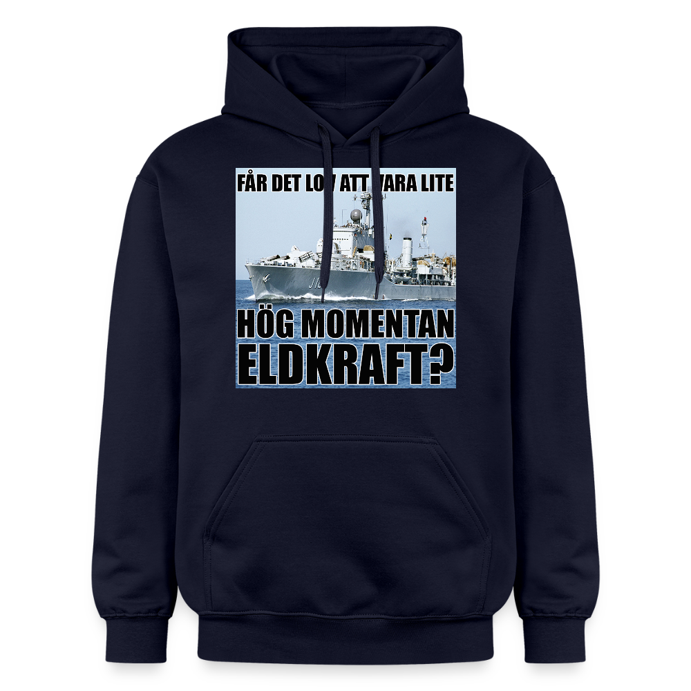 Får det lov att vara lite hög momentan eldkraft? – Halland luvtröja unisex Softstyle® Midweight - marinblå