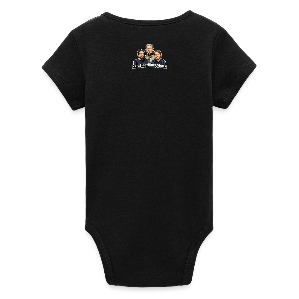 Krigshistoriepodden (ekologisk kortärmad babybody-edition) - svart