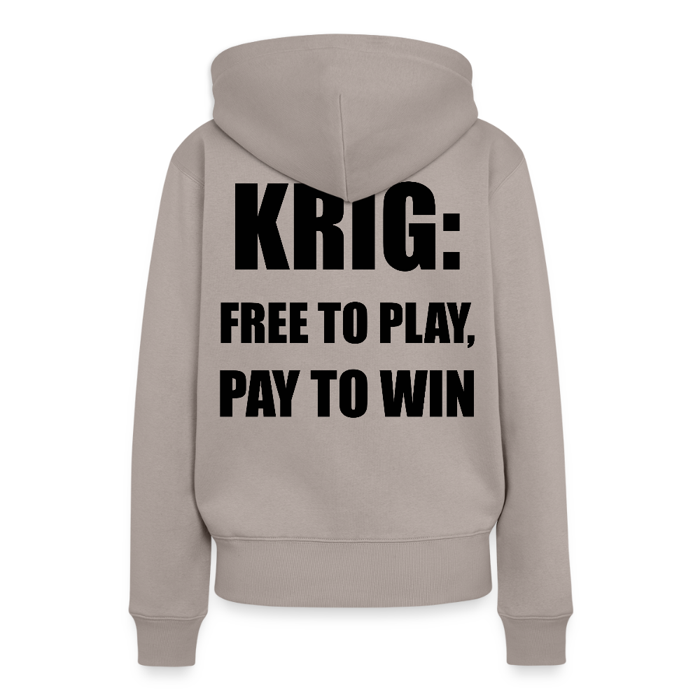 Krig: free to play, pay to win (premiumluvtröja herr-edition) - brungrå