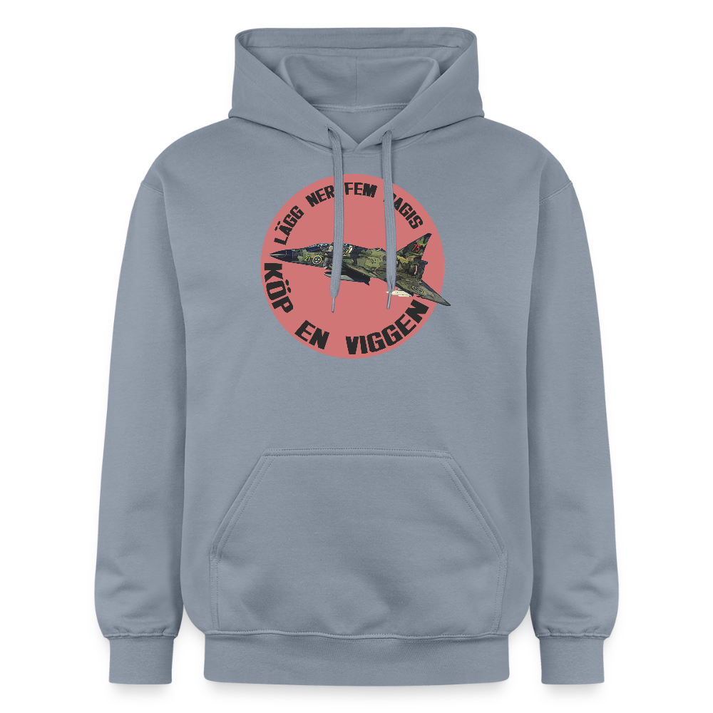 Lägg ner fem dagis - köp en Viggen (luvtröja unisex-edition) - blå