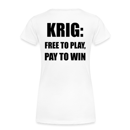 Krig: free to play, pay to win (ekologisk premium-T-shirt dam-edition) - vit