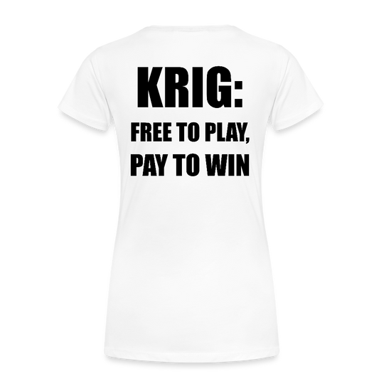 Krig: free to play, pay to win (ekologisk premium-T-shirt dam-edition) - vit