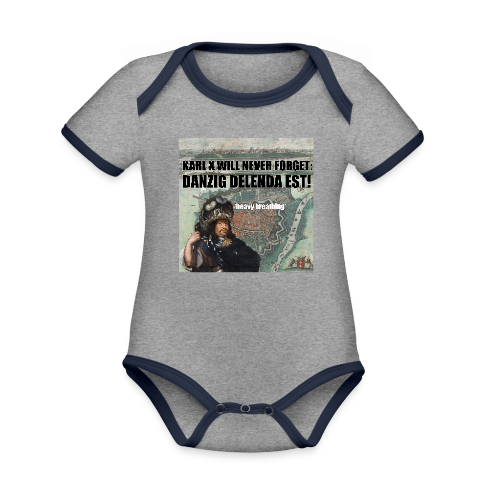 Danzig delenda est (Ekologisk kortärmad babybody-edition) - gråmelerad/marinblå