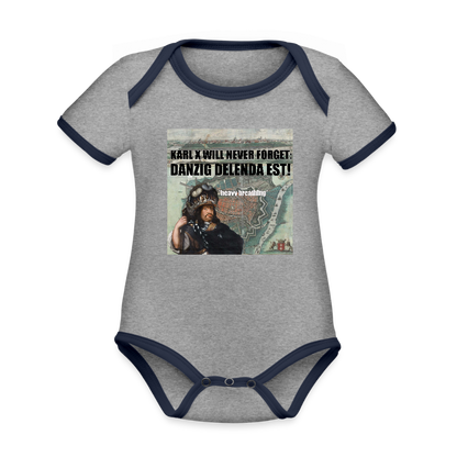 Danzig delenda est (Ekologisk kortärmad babybody-edition) - gråmelerad/marinblå