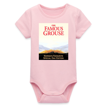 Famous Grouse (ekologisk kortärmad babybody-edition) - ljusrosa