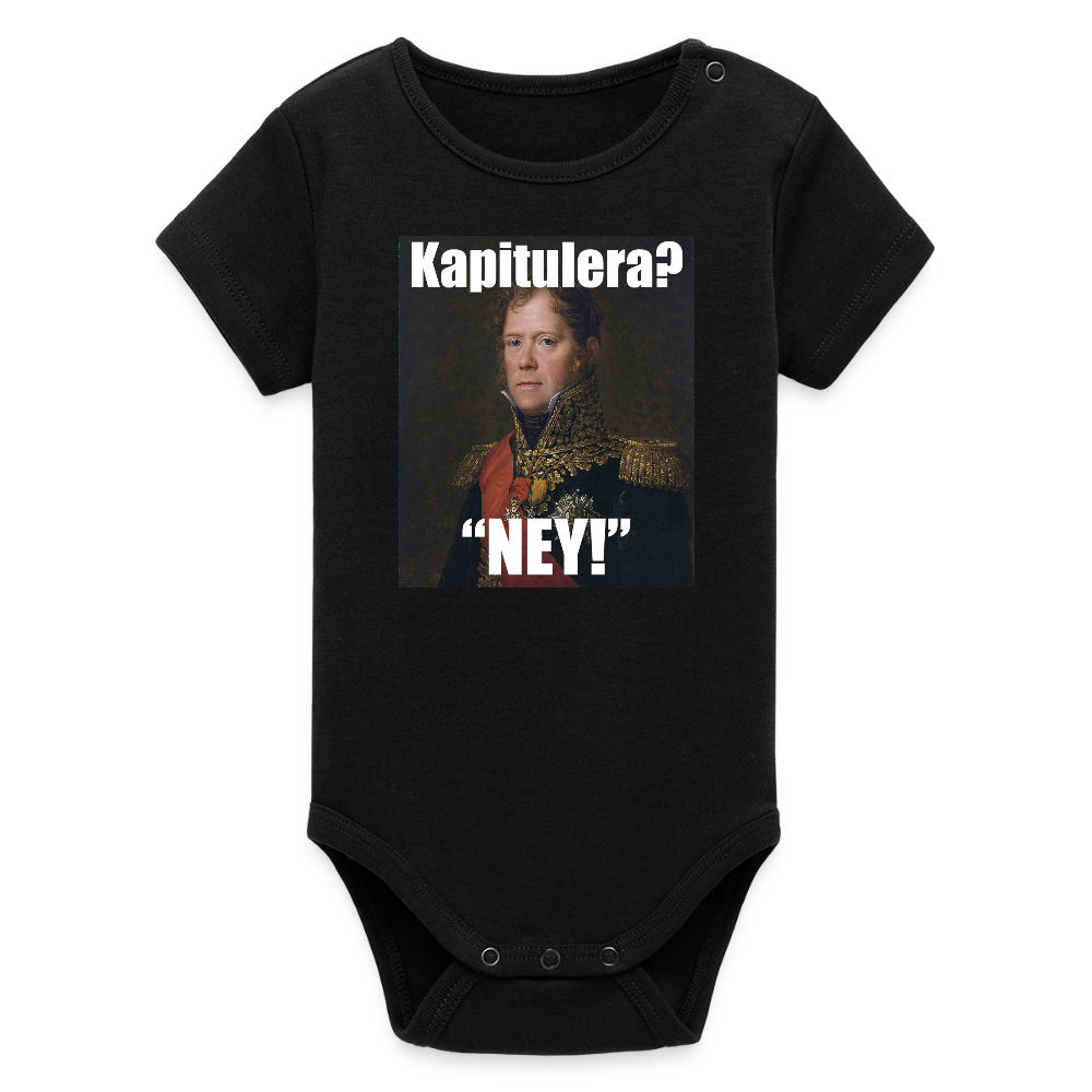 Kapitulera? Ney! (ekologisk kortärmad babybody-edition) - svart