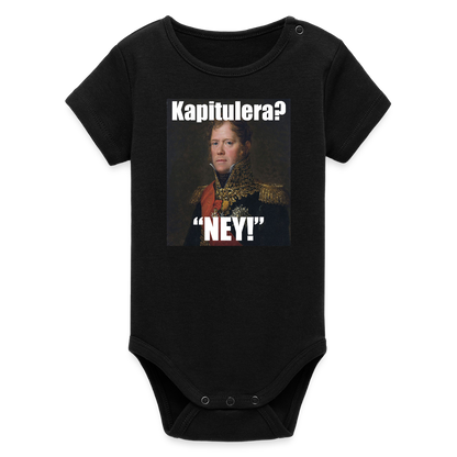 Kapitulera? Ney! (ekologisk kortärmad babybody-edition) - svart