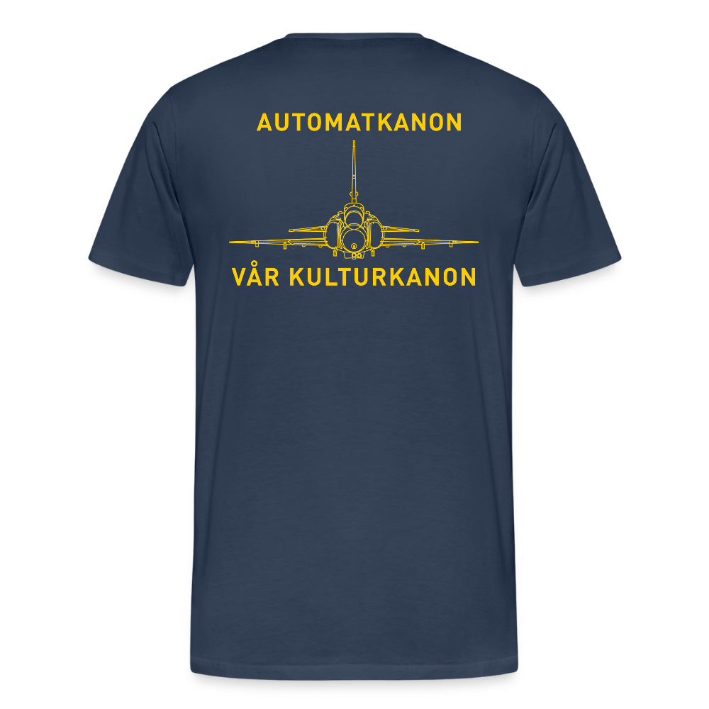 Automatkanon, vår kulturkanon (ekologisk premium-T-shirt herr-edition) - marinblå
