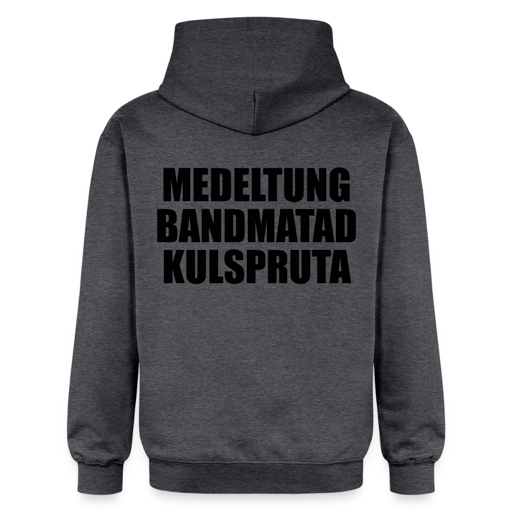 Medeltung Bandmatad Kulspruta (luvtröja unisex-edition) - mörkgråmelerad