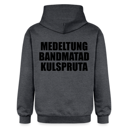 Medeltung Bandmatad Kulspruta (luvtröja unisex-edition) - mörkgråmelerad