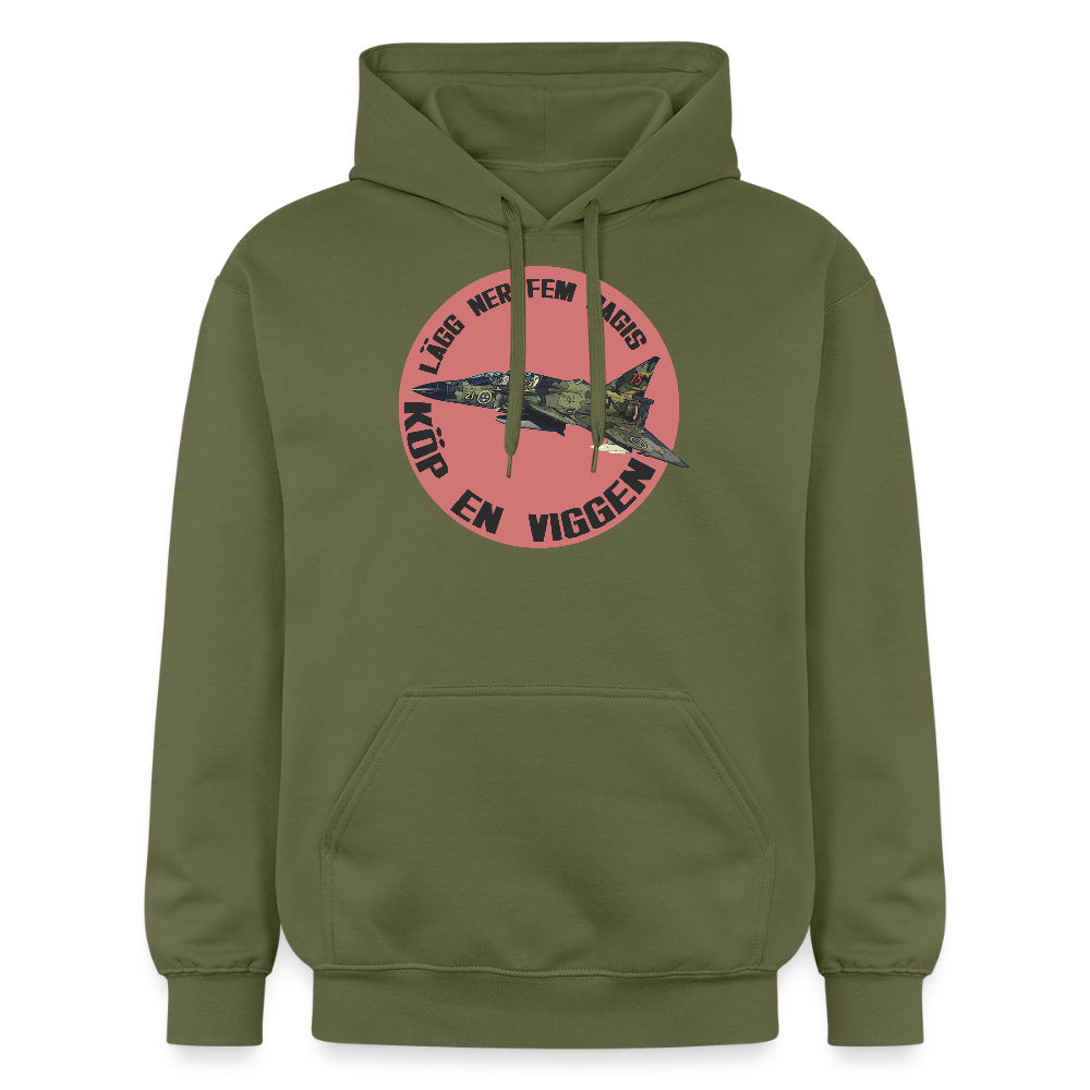 Lägg ner fem dagis - köp en Viggen (luvtröja unisex-edition) - Militärgrön