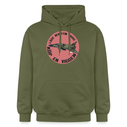 Lägg ner fem dagis - köp en Viggen (luvtröja unisex-edition) - Militärgrön