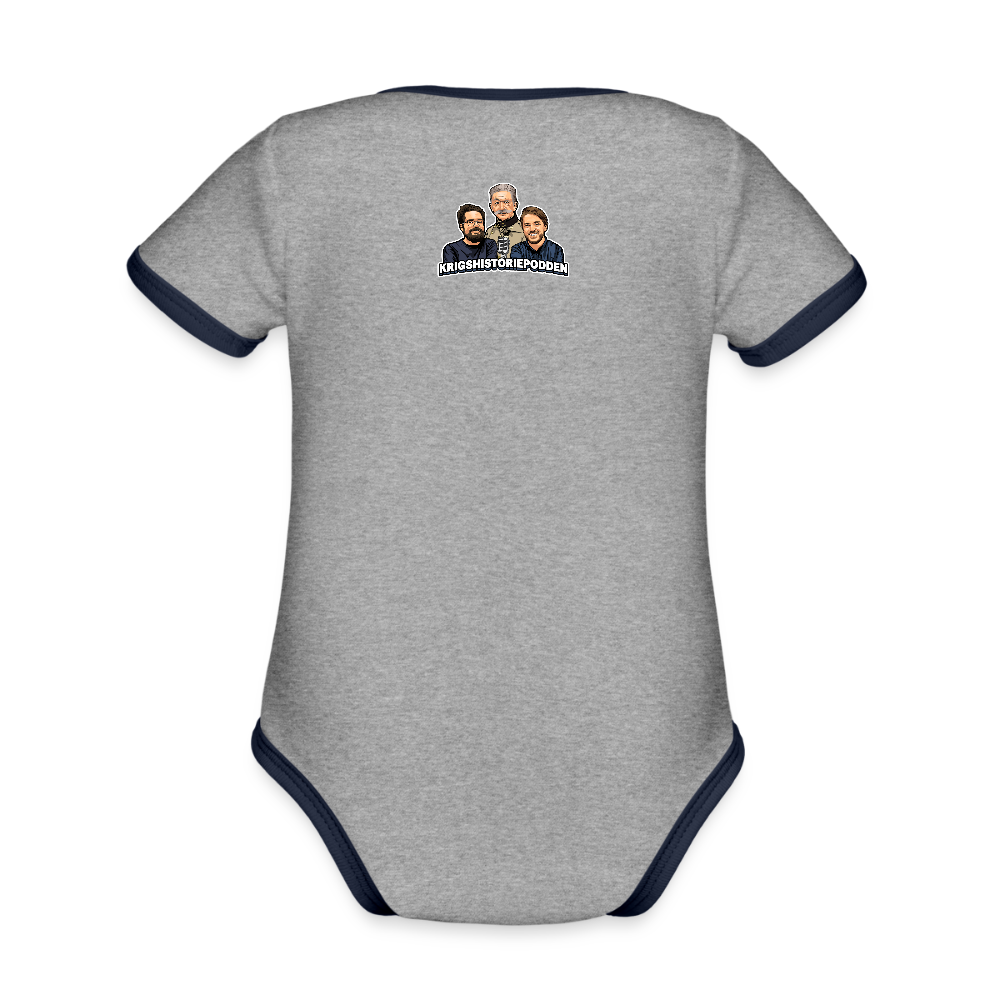 Danzig delenda est (Ekologisk kortärmad babybody-edition) - gråmelerad/marinblå