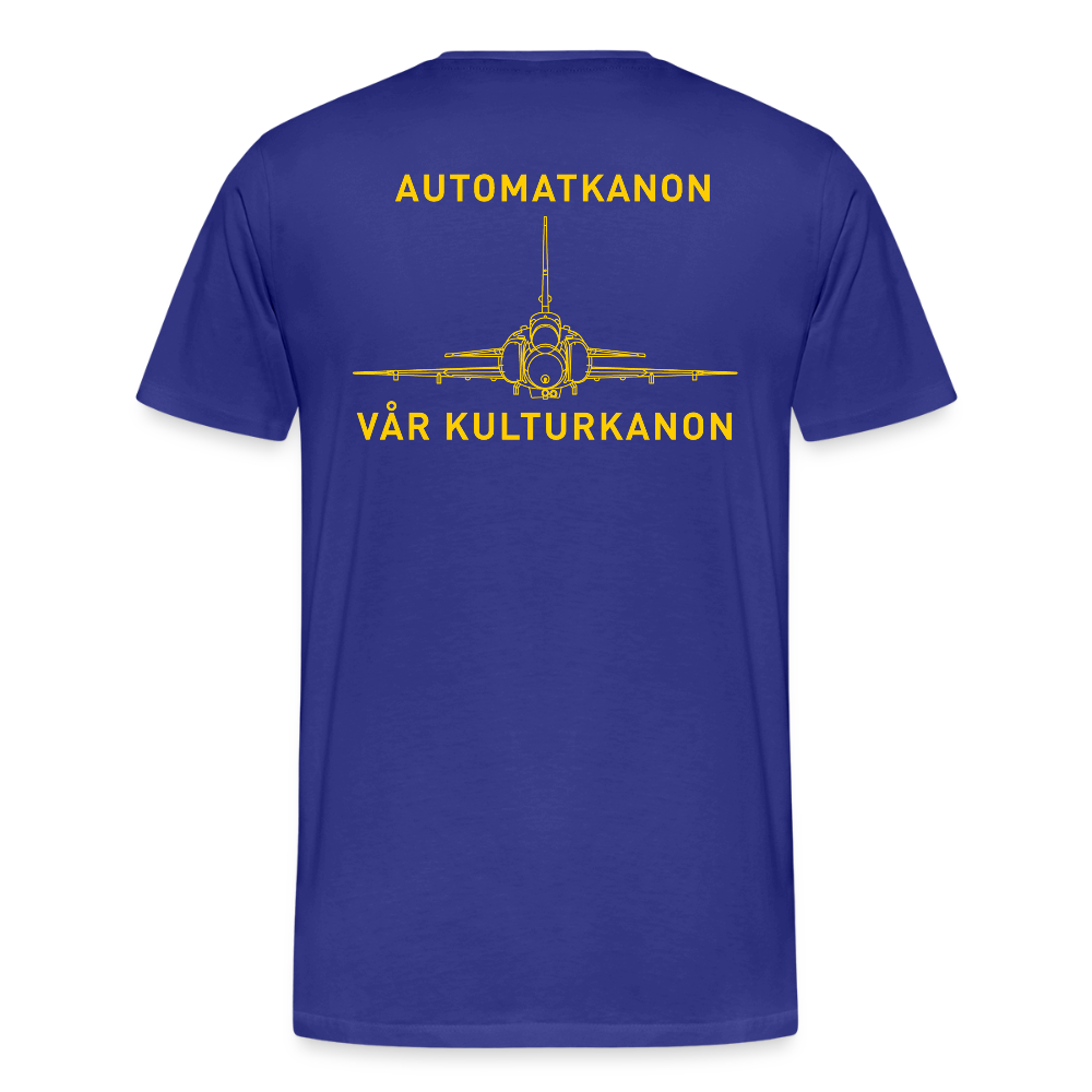 Automatkanon, vår kulturkanon (ekologisk premium-T-shirt herr-edition) - kungsblå