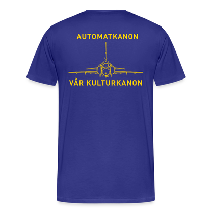 Automatkanon, vår kulturkanon (ekologisk premium-T-shirt herr-edition) - kungsblå