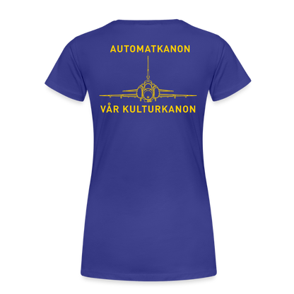 Automatkanon, vår kulturkanon (ekologisk premium-T-shirt dam-edition) - kungsblå