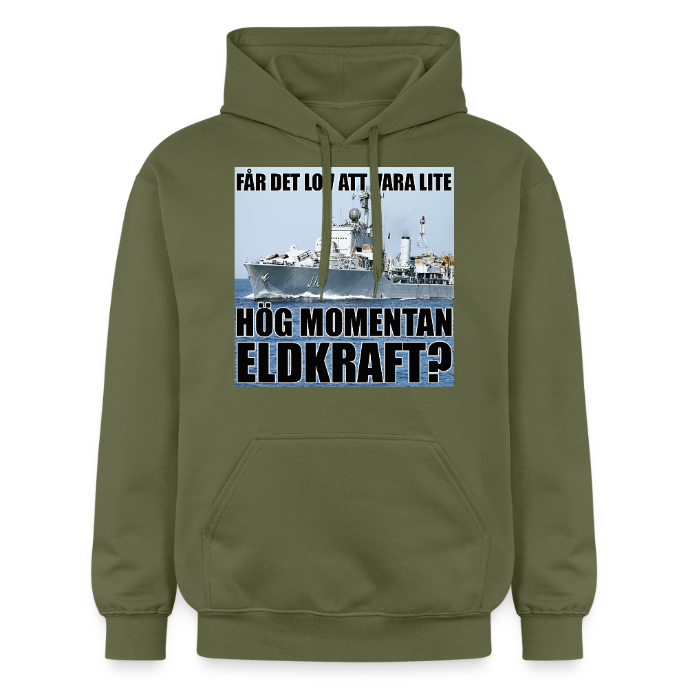 Får det lov att vara lite hög momentan eldkraft? – Halland luvtröja unisex Softstyle® Midweight - Militärgrön